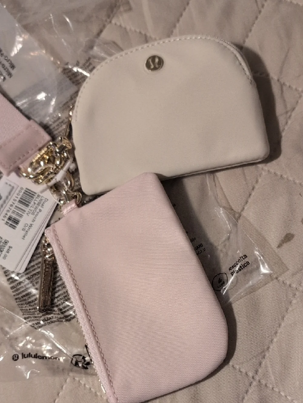 lululemon athletica Pink and Cream Dual Pouch Wristlet - Picture 4 of 5